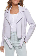 Levi's Womens Faux Leather Belted Motorcycle Jacket - Classic Fit