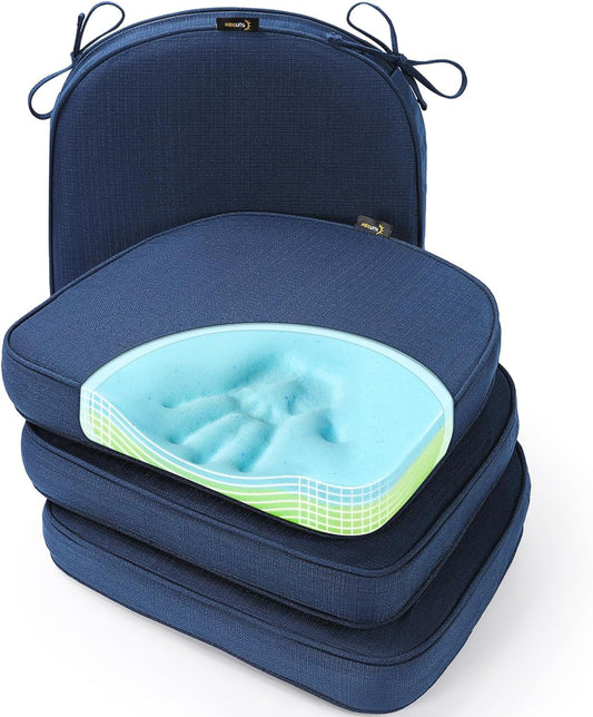 SUNROX Gel Memory Foam Chair Cushion Set of 4, Navy Color