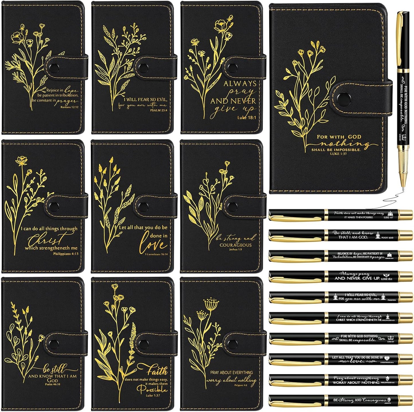 Spakon Christian Gifts Bulk Leather Notebook Set for Clergy