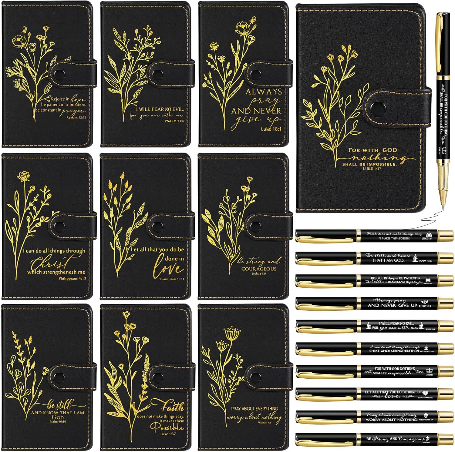 Spakon Christian Gifts Bulk Leather Notebook Set for Clergy