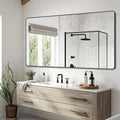 30 in x 55 in Bathroom Mirror Matte Black Frame - Sleek, Shatterproof