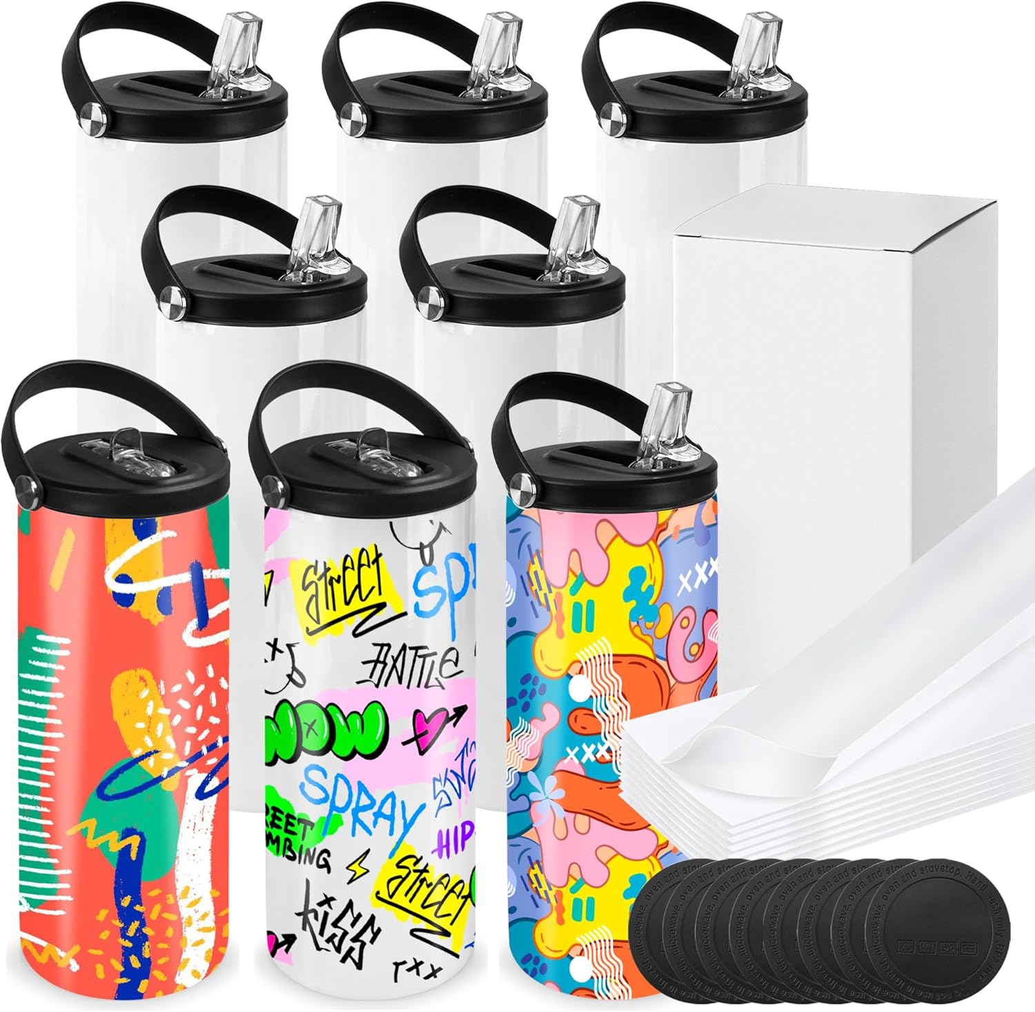 Sublimation Water Bottle Blanks 20 oz Tumblers for DIY Projects