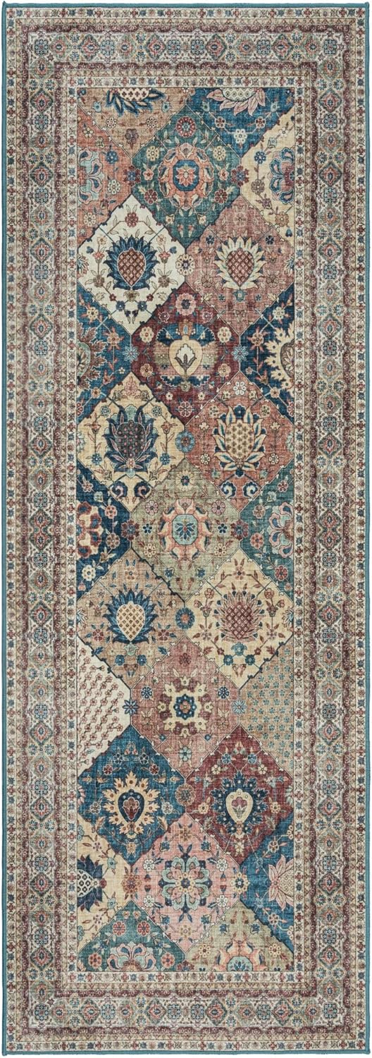 Gertmenian Indoor Boho Rug - Non Slip Runner for High Traffic Areas