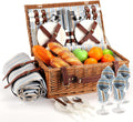 Picnic Basket for 4 Persons with Waterproof Blanket - Wicker Hamper