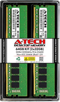 A-Tech 64GB DDR4 3200MHz Desktop RAM Kit - Reliable Performance