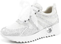 Women's Fashion Glitter Platform Wedge Sneakers - Sparkly (Style KMT5)