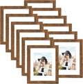 9x12 Picture Frame Set of 12 Brown - Fits 6x8 with Mat or 8x12