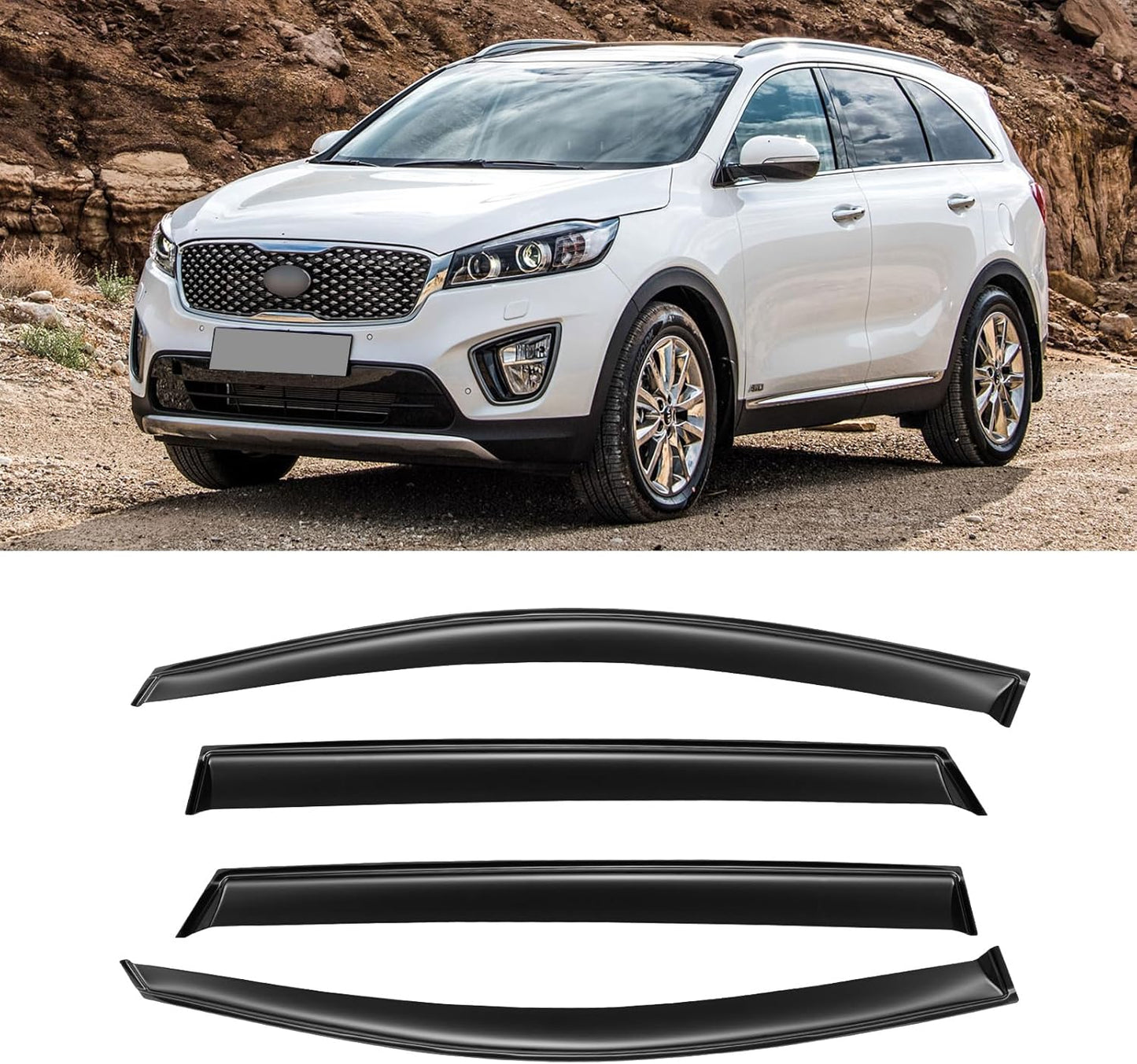 Window Visor for 2016-2020 Kia Sorento - Durable Rain Guards