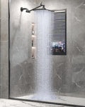 Veken 11.8in Black Rain Shower Head - Wide Coverage Rainfall