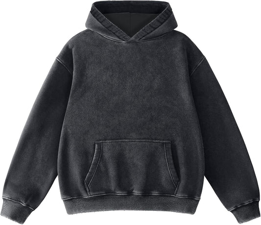 FAIABLE Mens Oversized Acid Wash Hoodie for Streetwear Style