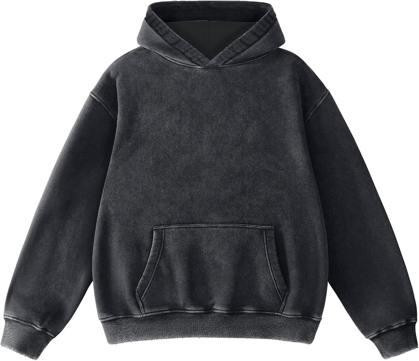 FAIABLE Mens Oversized Acid Wash Hoodie for Streetwear Style