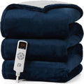 Heated Blanket Full Size - Fast 9-Level Heating, Soft Sherpa