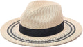 Pineapple&Star Sun Straw Fedora for Unisex - UPF50+ Packable