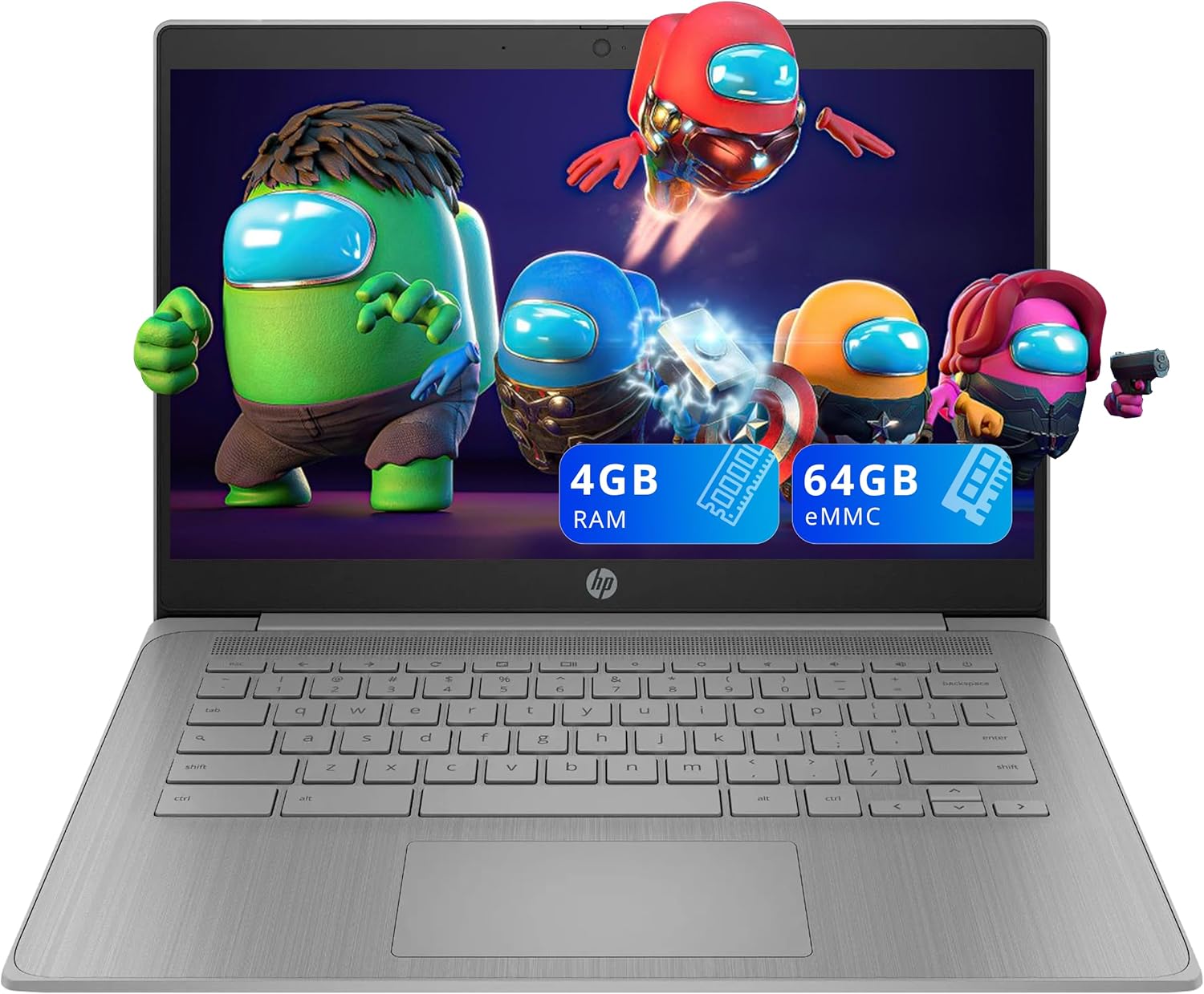 HP 14 HD Chromebook with Intel Celeron N4500 and 4GB RAM