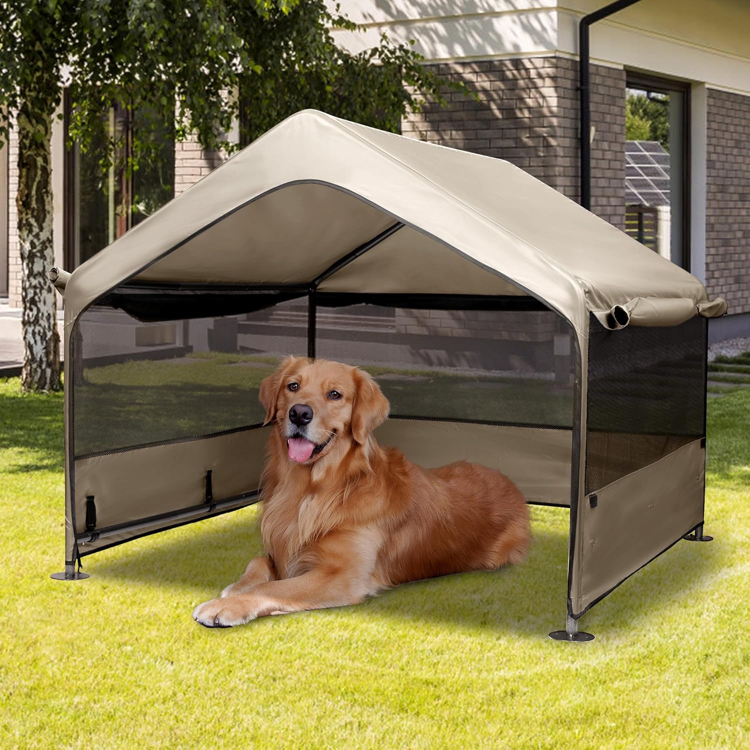 Summertrail Extra Large Dog House for Outdoor Shade and Shelter