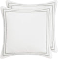 Laura Ashley Euro Shams Stitched Vine Leaf Grey - Set of 2