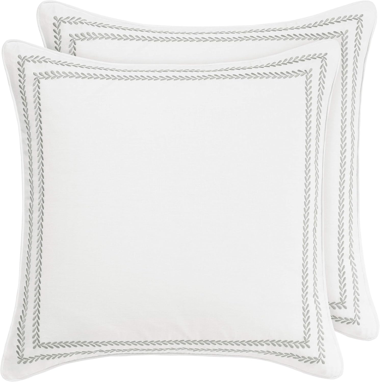 Laura Ashley Euro Shams Set of 2, 100% Cotton Pillow Covers