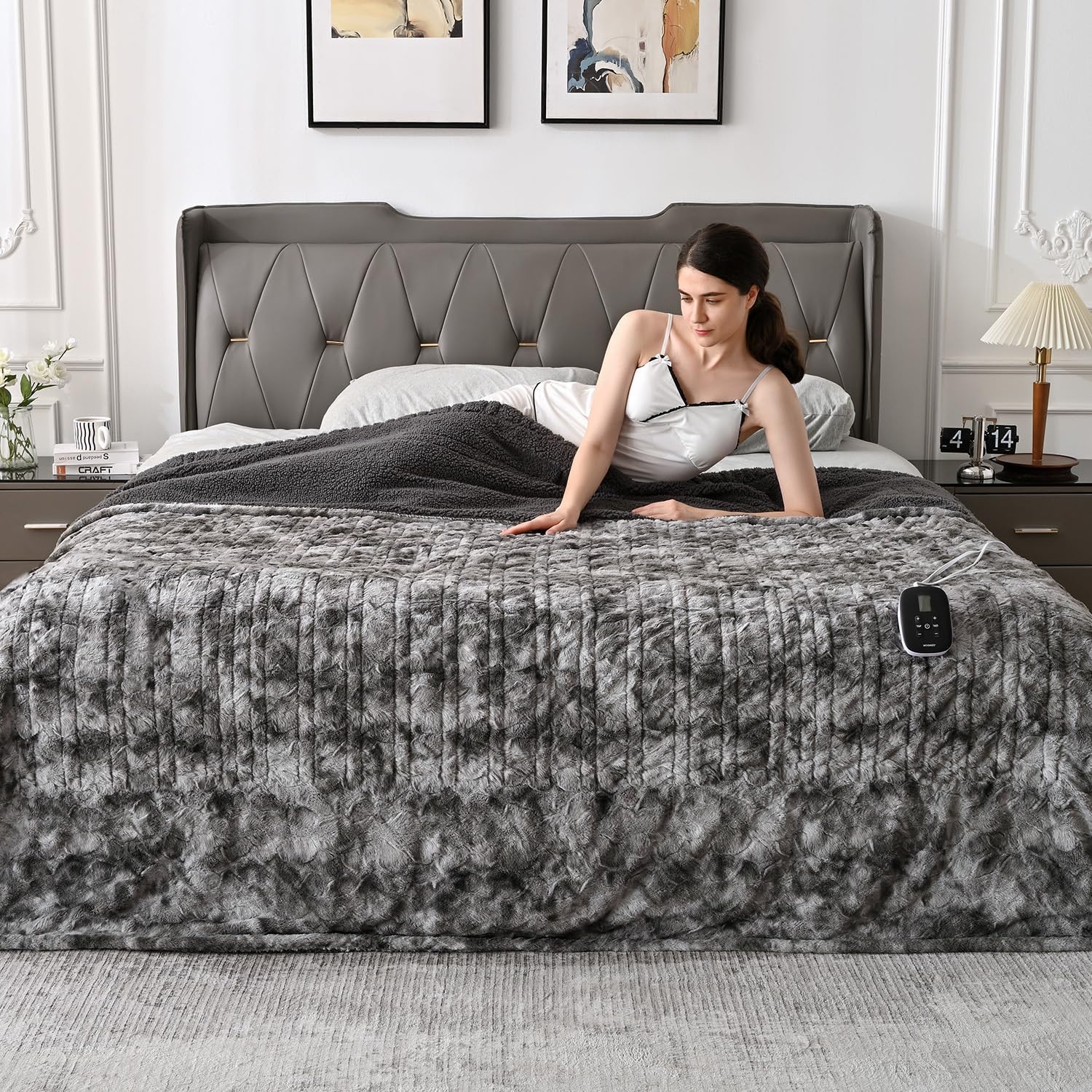 WOOMER Heated Blanket Full Size Electric Blanket for Comfort