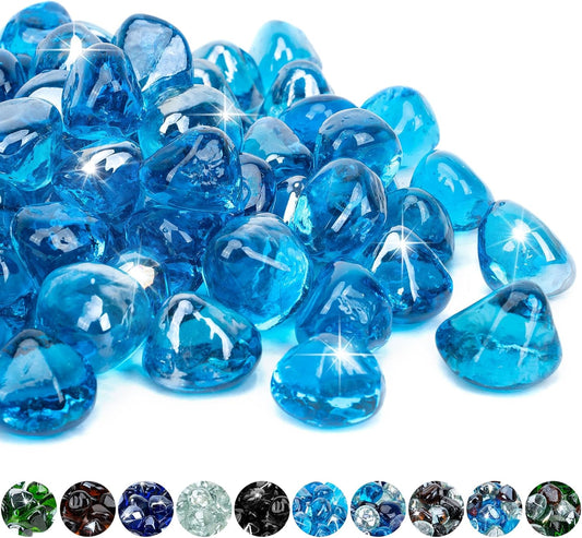 Mr. Fireglass 10 Pounds Blended Fire Glass Diamonds for Fire Pits