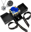 2 Preserved Real Rose Double Necklace Set - Eternal Rose Gift