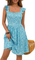 Loemes Women's Floral Square Neck Sundress for Summer Style