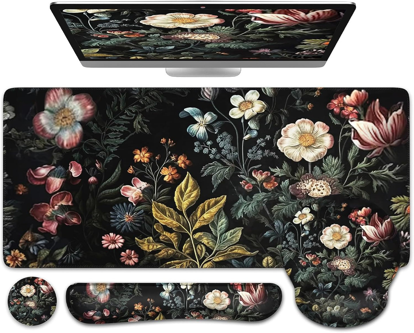 iCasso Floral Desk Mat: Ergonomic Wrist Support