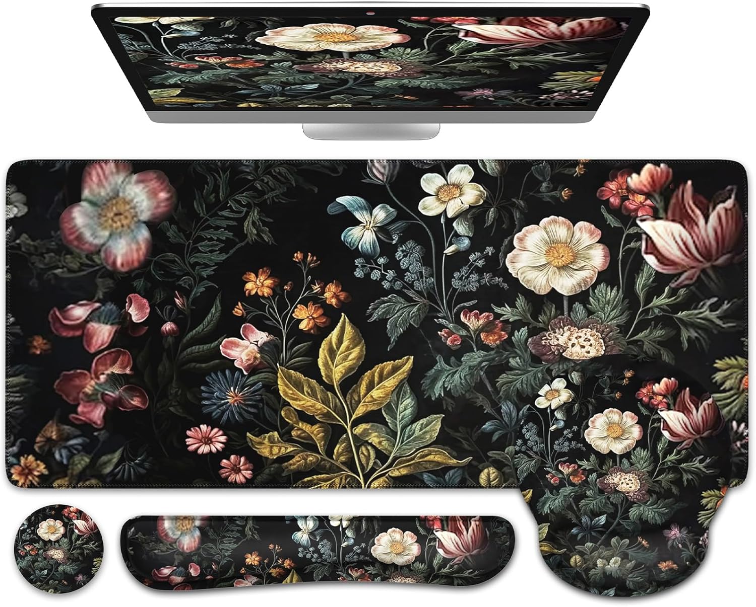 iCasso Floral Desk Mat: Ergonomic Wrist Support