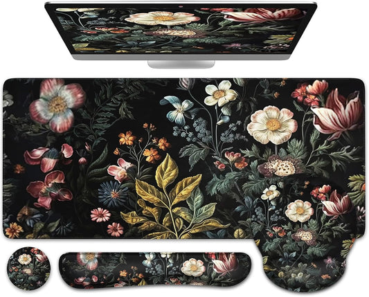 iCasso Floral Desk Mat: Ergonomic Wrist Support