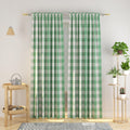 Cotton Curtains Green and White Buffalo Gingham Check Panels