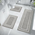 Uphome Bathroom Rug Set 3 Piece Gray Bath Mat Set - Soft Absorbent