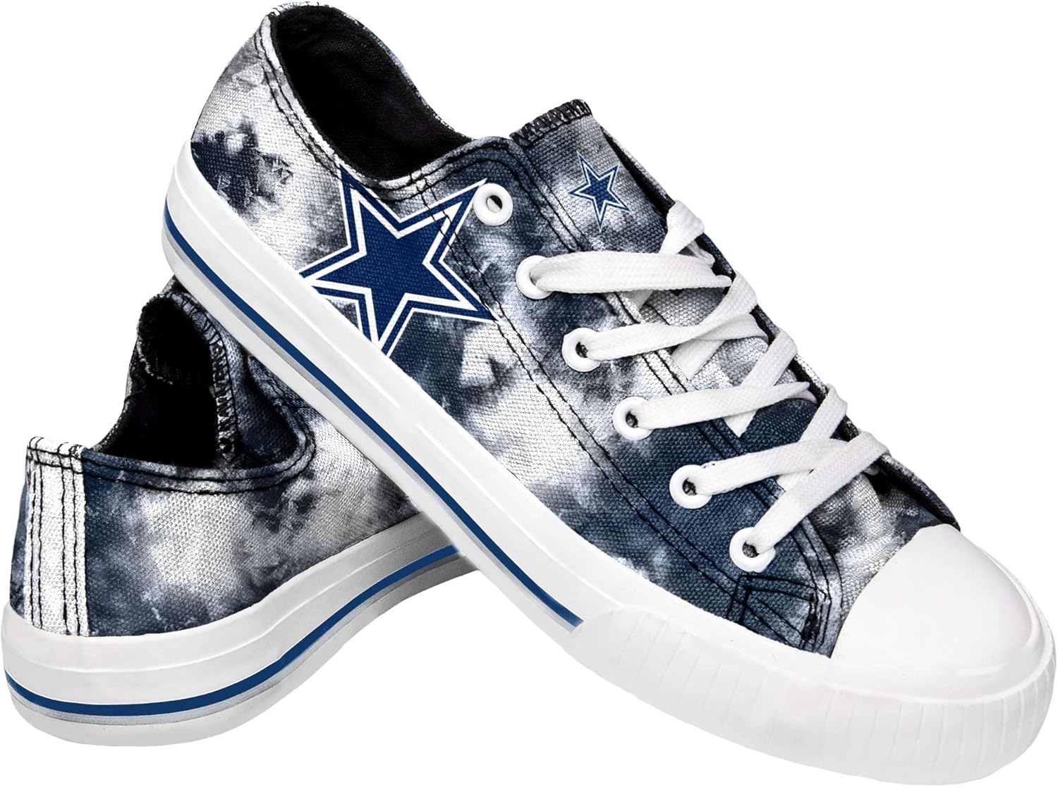 FOCO Women's NFL Team Logo Glitter Low Top Canvas Sneakers