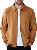 Men's Faux Suede Bomber Jacket - Lightweight, Vintage Look