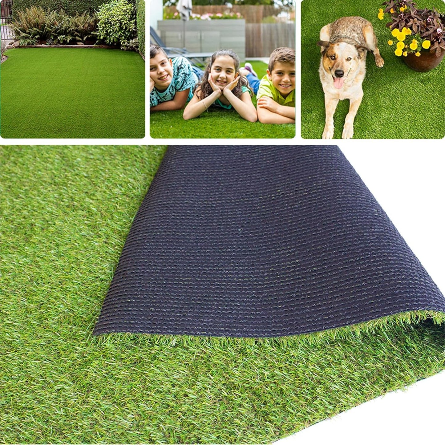 Artificial Grass Rug 0.8 Inch Pile Height for Indoor Outdoor Use