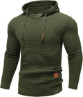 COOFANDY Mens Waffle Knit Hooded Sweatshirt - Comfortable Slim Fit