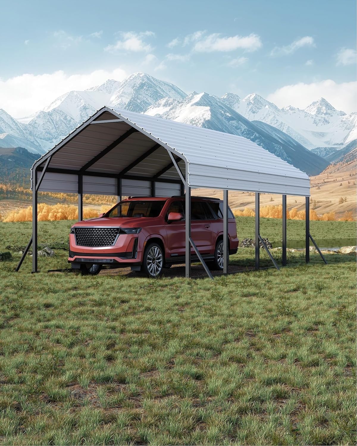 Oversized Metal Carport for All-Weather Protection and Durability