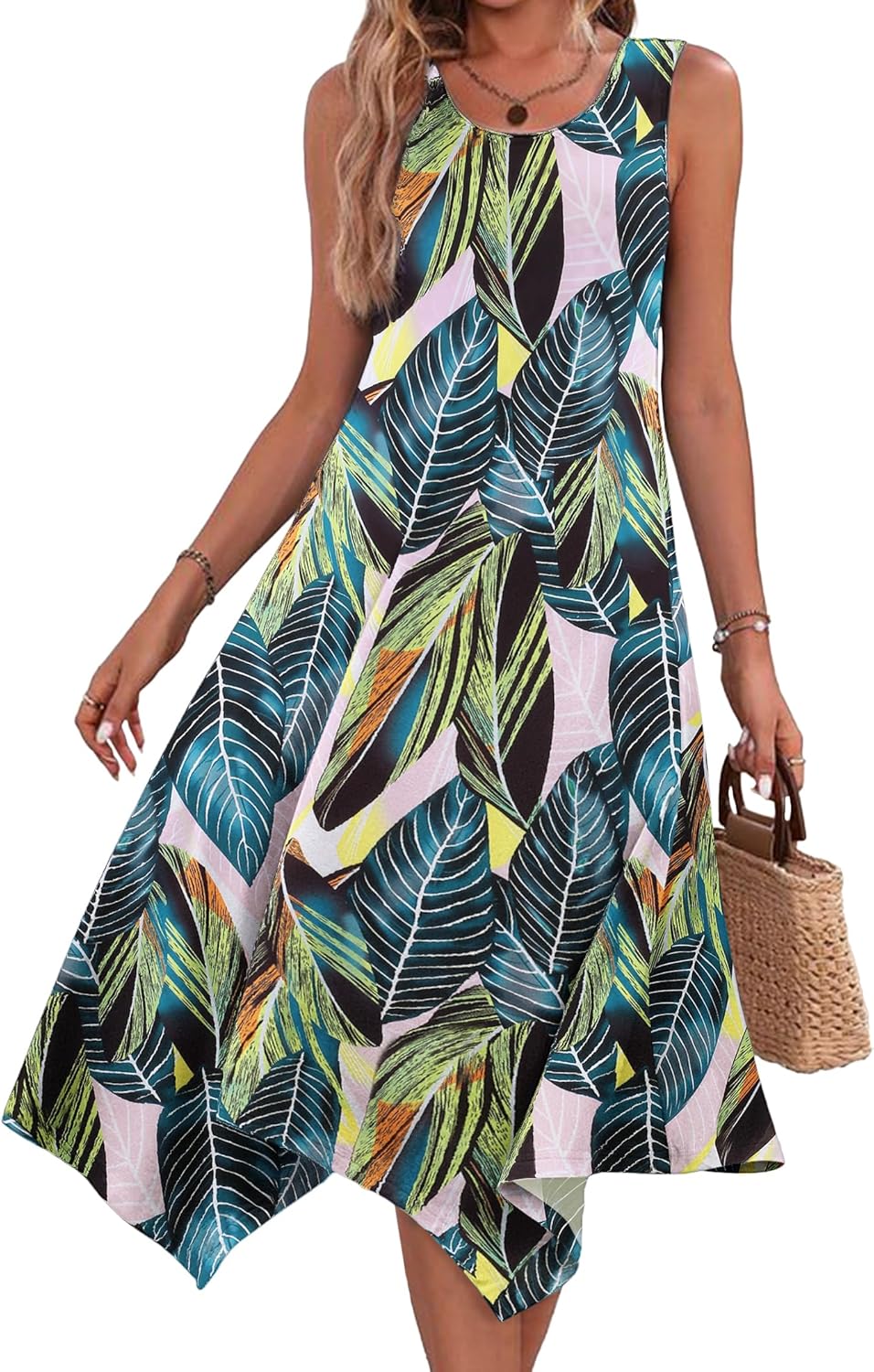 Stylish Women's Casual Summer Dress with Pockets and Hem