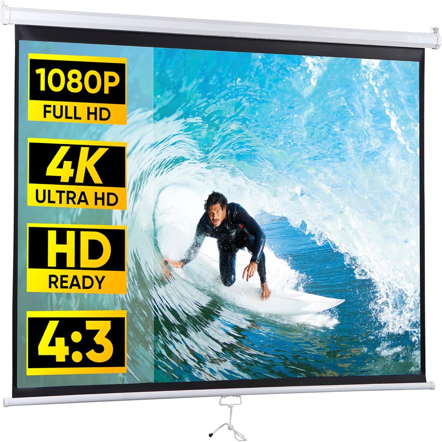 72 Inch HD Projection Screen for Indoor Outdoor Movie Enjoyment