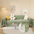 HANDONTIME Couch Cover Green L Shape Sage Sofa Cover - Thick Chenille