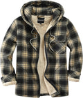 Elesuit Men's Full Zip Fleece Flannel Jacket Shirt - Warm Plaid Hoodie
