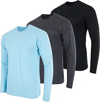 Men's Cotton Performance Long Sleeve Pocket T-Shirt for All