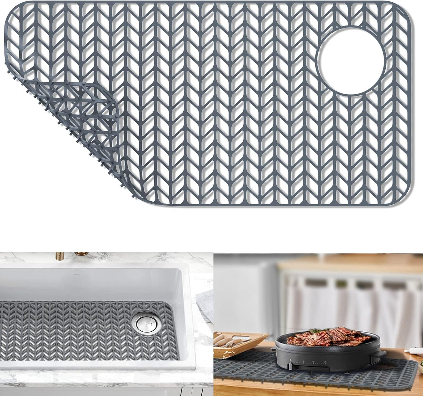 AWOKE Kitchen Sink Protector Mat - Heat-Resistant Silicone Design