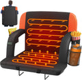 Dual-Sided Heated Stadium Seat with Back Support - Orange Heated