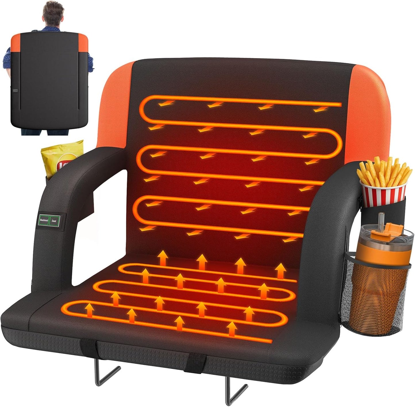 Heated Stadium Seats with Back Support for Ultimate Comfort