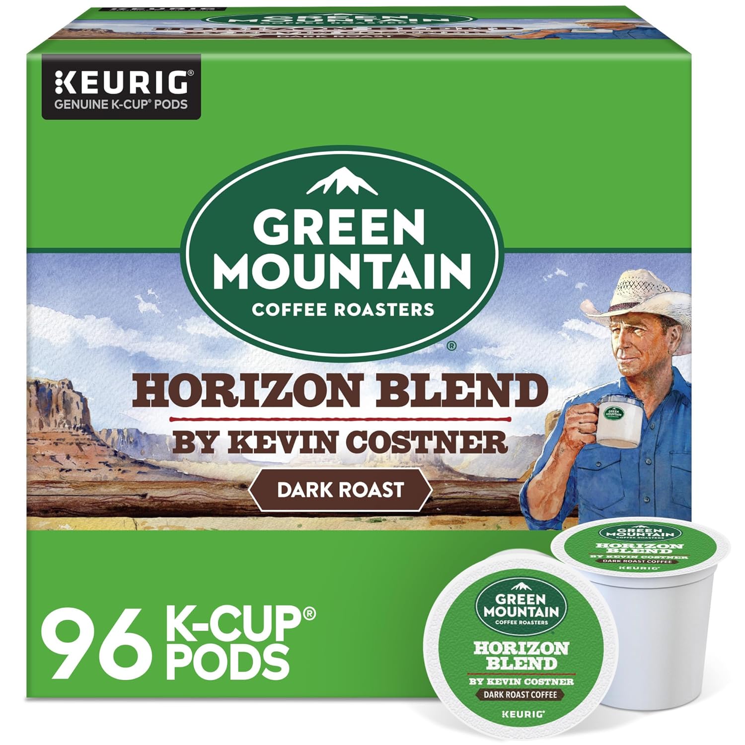Green Mountain Coffee Horizon Blend by Kevin Costner - 96 Count