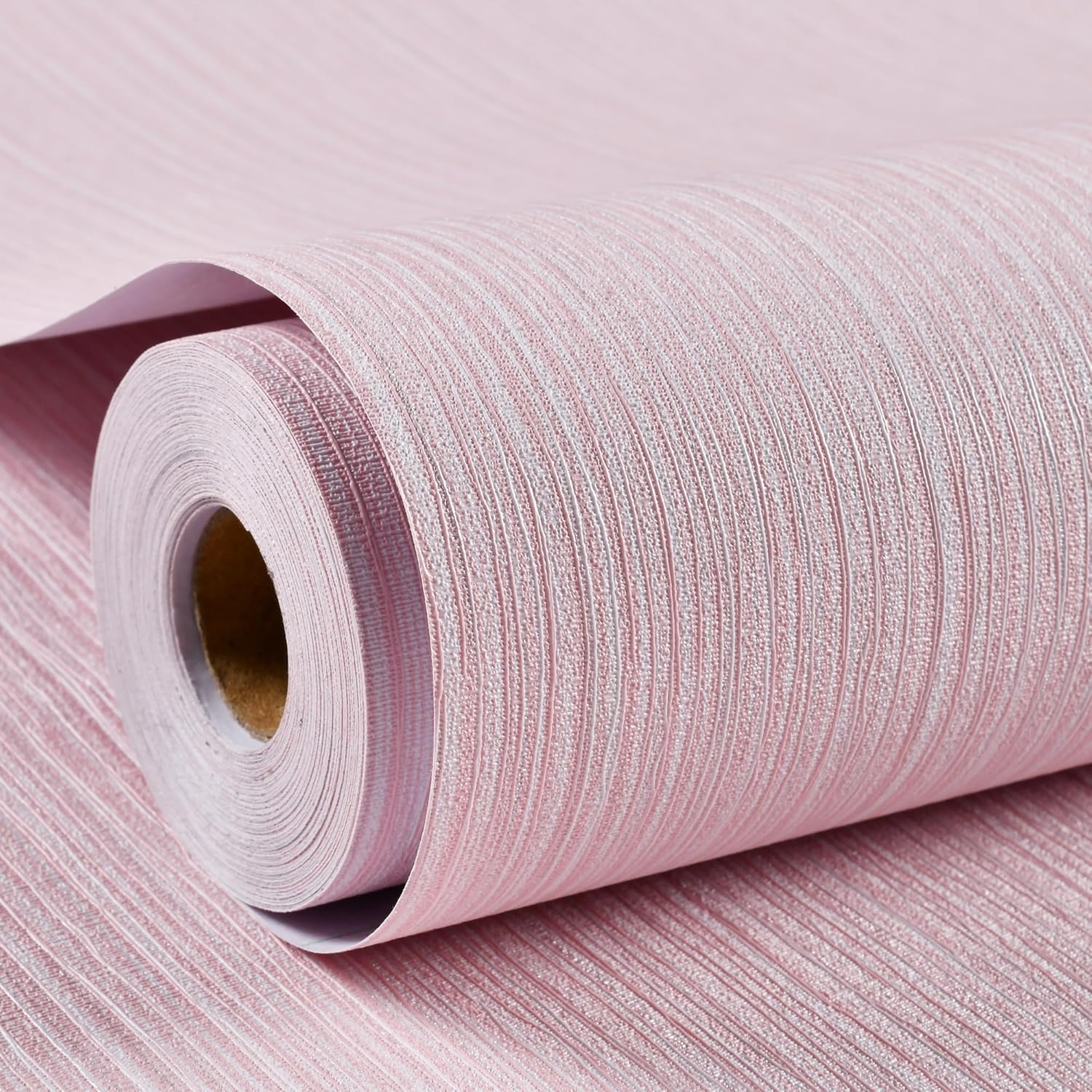 Haimin Grasscloth Wallpaper Textured Pink Peel and Stick Design