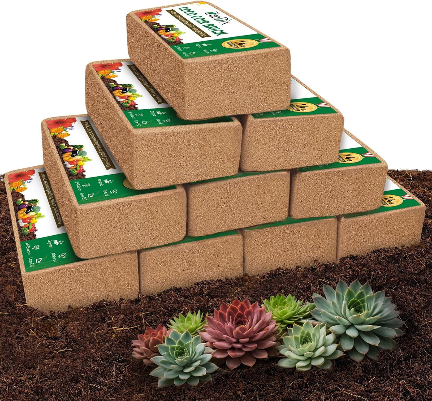 Premium Organic Coconut Coir Bricks for Gardening and Plants