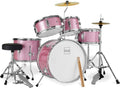 Kids 5-Piece Beginner Drum Set Junior Kit - Pink Sparkle