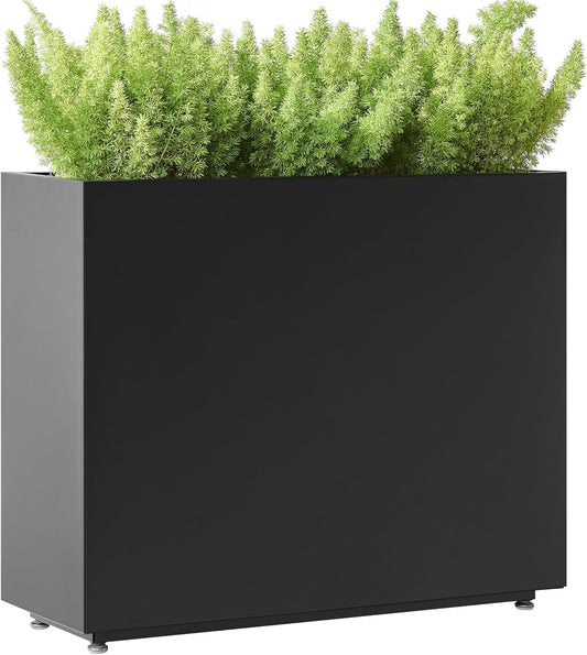 Tall Metal Planter with Middle Shelf for Outdoor Spaces
