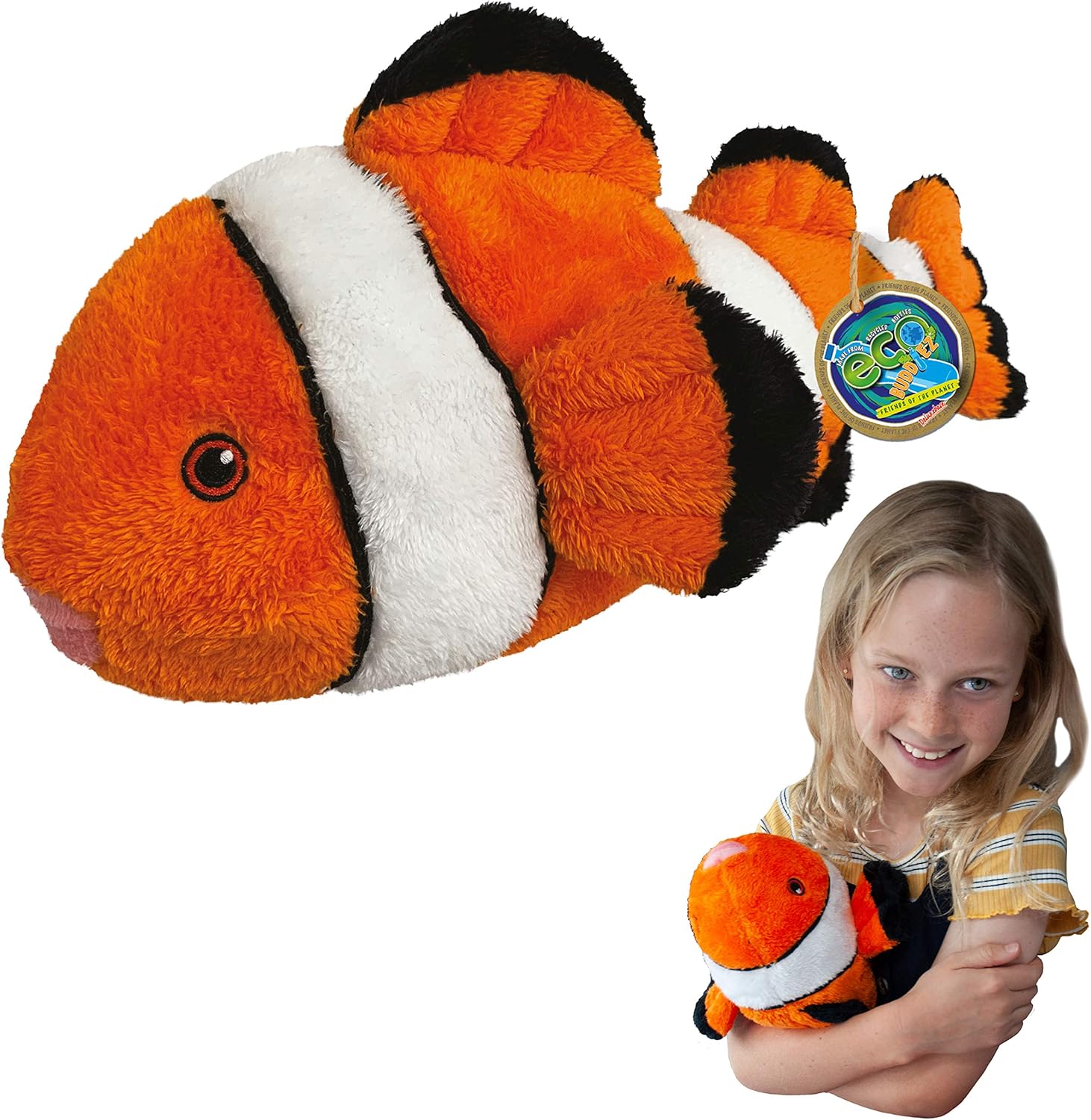 15 Inch Eco-Friendly Clown Fish Plush Toy by EcoBuddiez