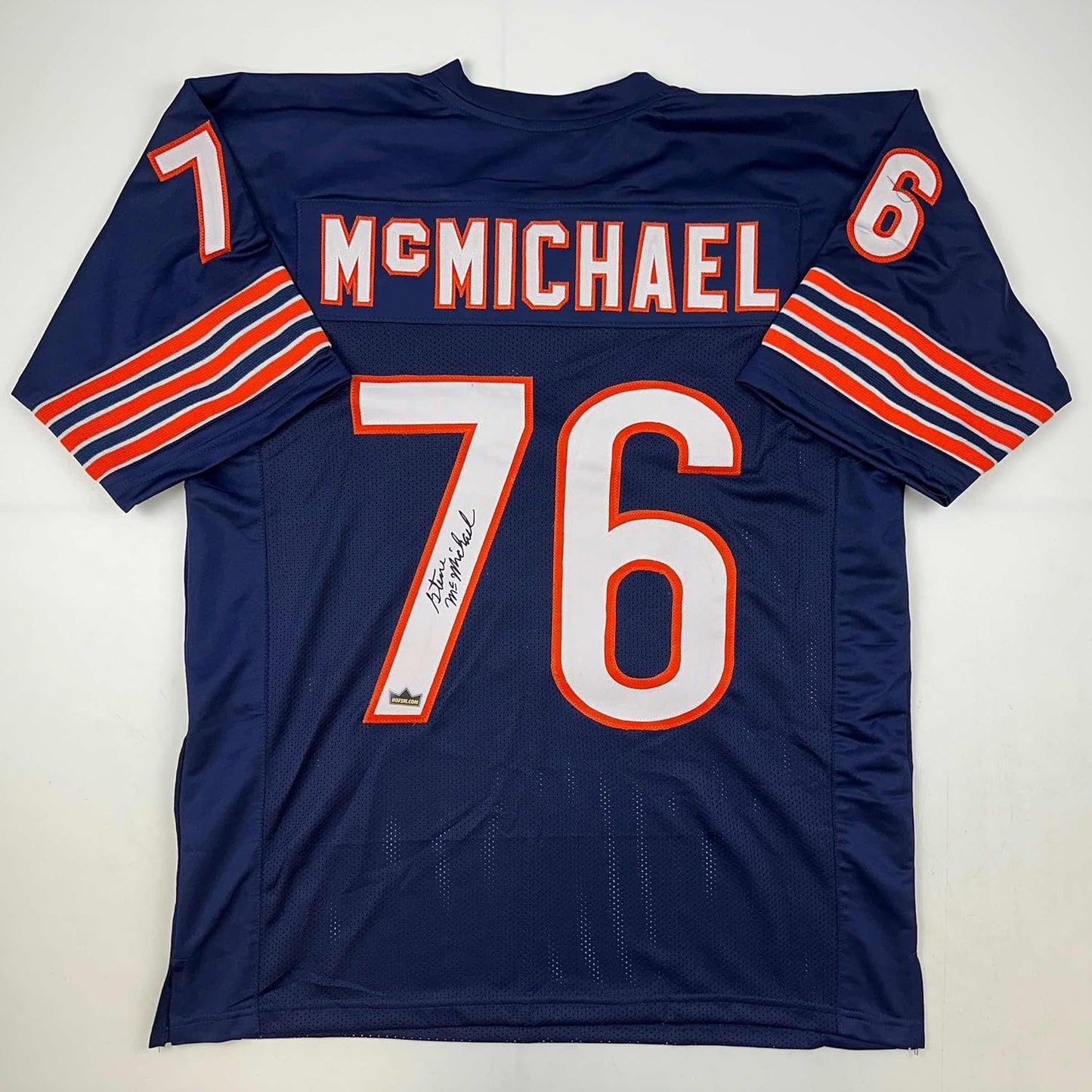 Facsimile Autographed Steve McMichael Chicago Blue Jersey XL